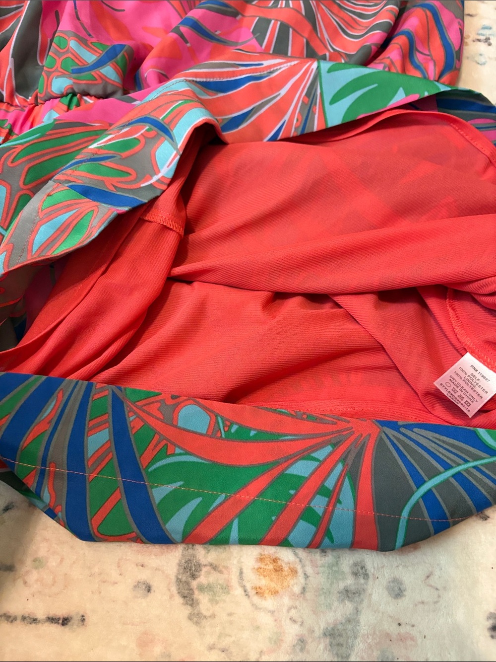 Women’s Tropical Print Skirted Bottoms in Pink & Green. Large. Runs Medium - Picture 8 of 8